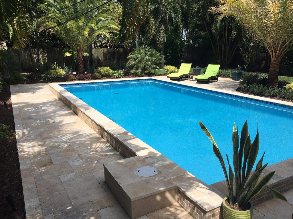 new home construction with pool